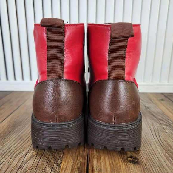 Alegria Cheri Women's 8.5 EU 38 Ketchup Red Leather Water Resistant Hiker Boots - Picture 4 of 9